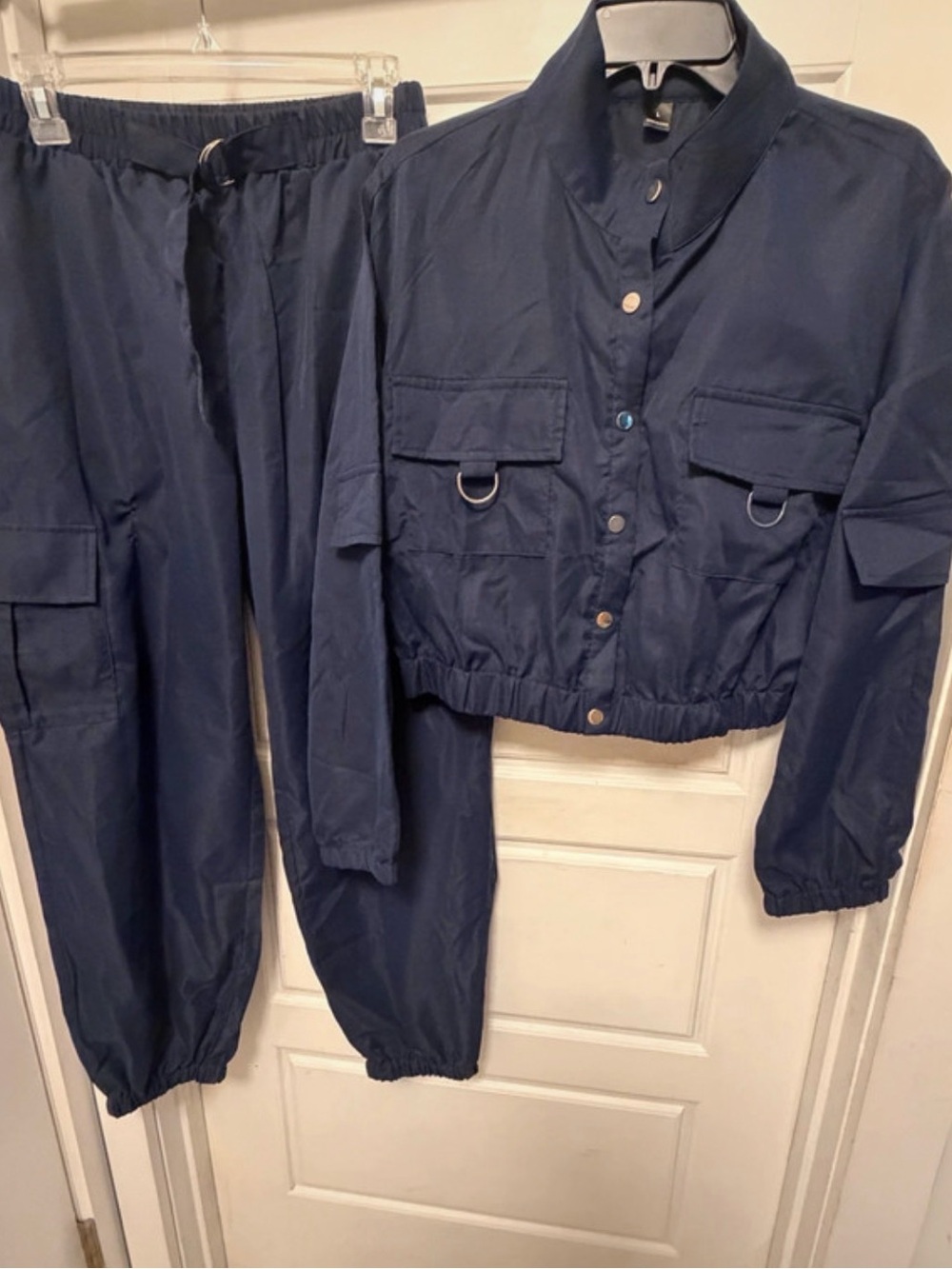 SHEIN Navy Utility Cargo Jacket & Jogger Set
